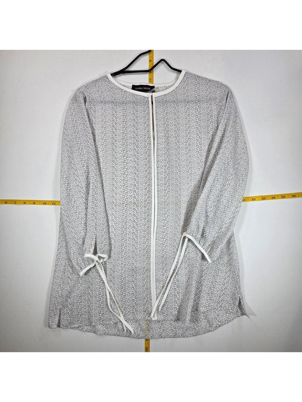 Ivanka Trump Women's Grey and White Blous